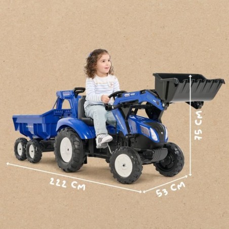 Tractopelle a pédales New Holland - FALK - Excavatrice et Remorque -