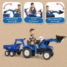 Tractopelle a pédales New Holland - FALK - Excavatrice et Remorque -