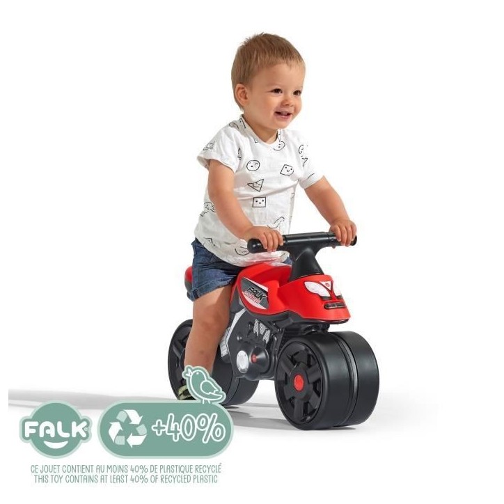 Porteur Baby Moto Falk Racing Team - Draisienne - Larges roues - Rouge - 40% de plastique recyclé - FALK Porteur Baby Moto Falk Racing Team - Draisienne - Larges roues - Rouge - 40% de plastique recyclé - FALK