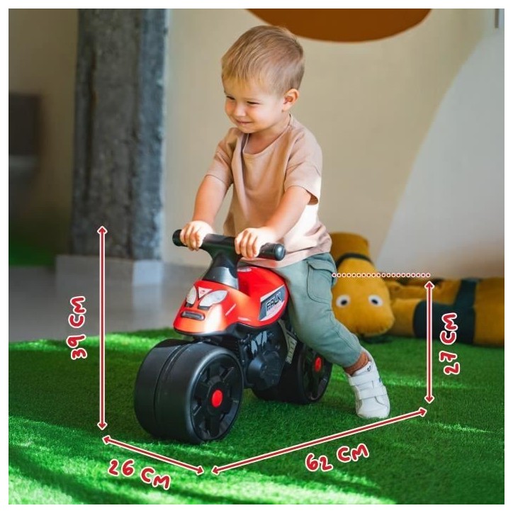 Porteur Baby Moto Falk Racing Team - Draisienne - Larges roues - Rouge - 40% de plastique recyclé - FALK Porteur Baby Moto Falk Racing Team - Draisienne - Larges roues - Rouge - 40% de plastique recyclé - FALK