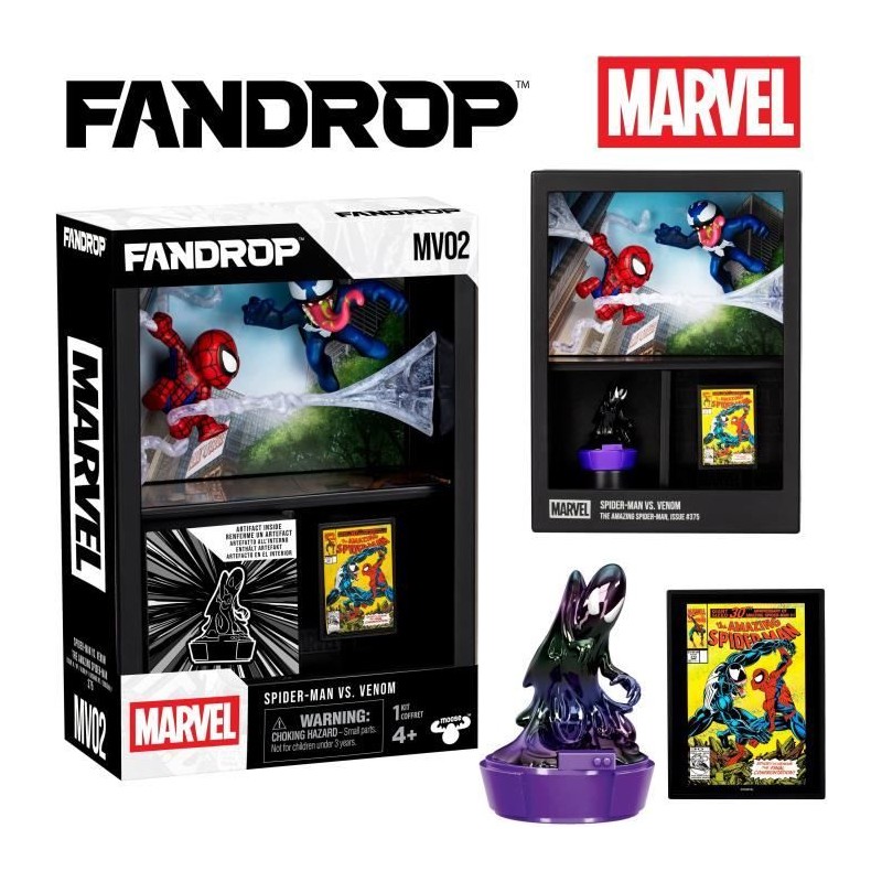 Figurine - FANDROP x STAR WARS - Spider-Man vs Venom - Vitrine avec sc Figurine - FANDROP x STAR WARS - Spider-Man vs Venom - Vitrine avec sc