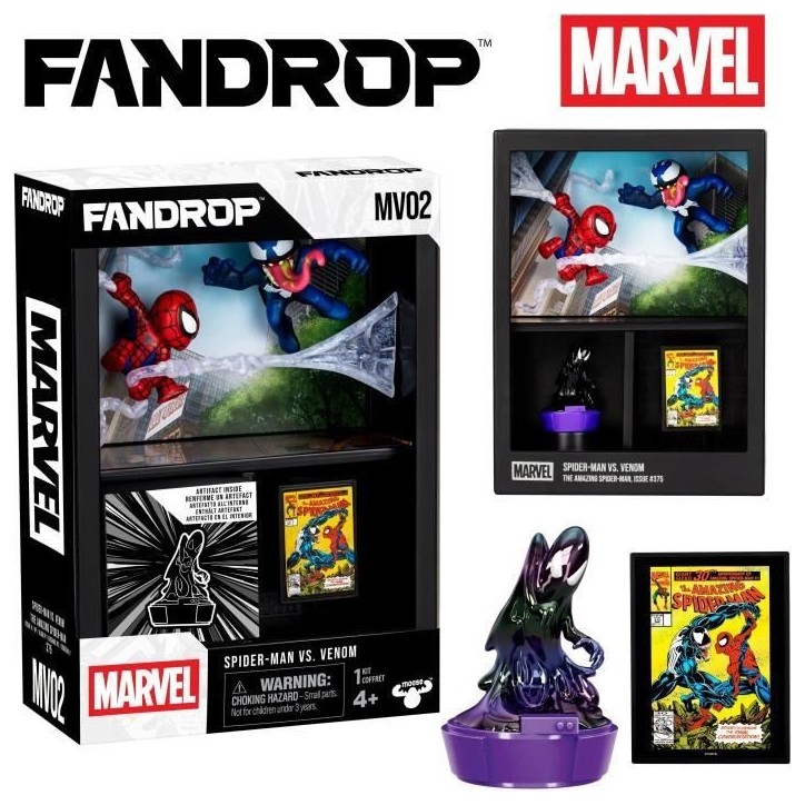 Figurine - FANDROP x STAR WARS - Spider-Man vs Venom - Vitrine avec scene culte + mini affiche - 18 cm Figurine - FANDROP x STAR WARS - Spider-Man vs Venom - Vitrine avec scene culte + mini affiche - 18 cm
