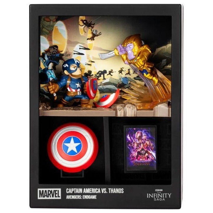 Figurine - FANDROP x STAR WARS - Captain America vs Thanos - Vitrine avec scene culte + mini affiche - 18 cm Figurine - FANDROP x STAR WARS - Captain America vs Thanos - Vitrine avec scene culte + mini affiche - 18 cm
