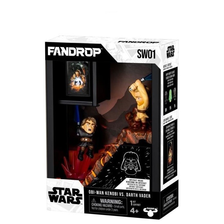Figurine - FANDROP x STAR WARS - Obi-Wan vs Anakin - Vitrine avec scene culte + mini affiche - 18 cm Figurine - FANDROP x STAR WARS - Obi-Wan vs Anakin - Vitrine avec scene culte + mini affiche - 18 cm