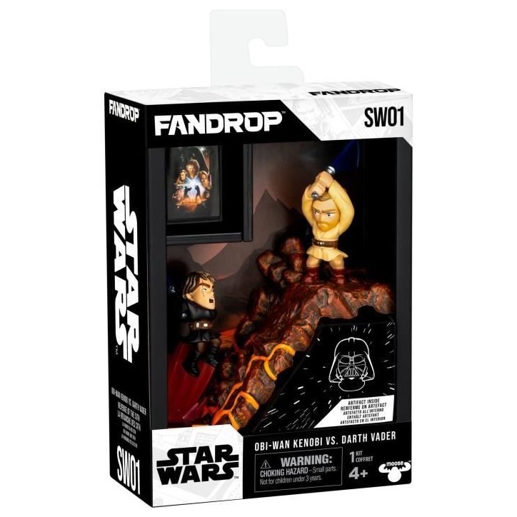 Figurine - FANDROP x STAR WARS - Obi-Wan vs Anakin - Vitrine avec scene culte + mini affiche - 18 cm Figurine - FANDROP x STAR WARS - Obi-Wan vs Anakin - Vitrine avec scene culte + mini affiche - 18 cm