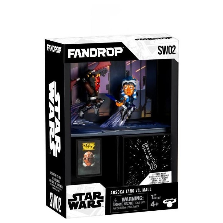 Figurine - FANDROP x STAR WARS - Darth Maul vs Ahsoka - Vitrine avec scene culte + mini affiche - 18 cm Figurine - FANDROP x STAR WARS - Darth Maul vs Ahsoka - Vitrine avec scene culte + mini affiche - 18 cm