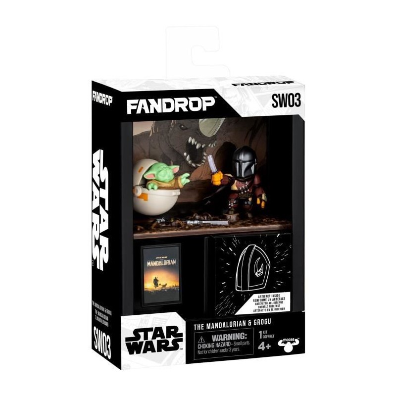 Figurine - FANDROP x STAR WARS - Mandalorian & Grogu - Vitrine avec sc Figurine - FANDROP x STAR WARS - Mandalorian & Grogu - Vitrine avec sc