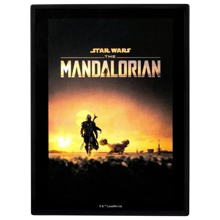 Figurine - FANDROP x STAR WARS - Mandalorian & Grogu - Vitrine avec scene culte + mini affiche - 18 cm Figurine - FANDROP x STAR WARS - Mandalorian & Grogu - Vitrine avec scene culte + mini affiche - 18 cm