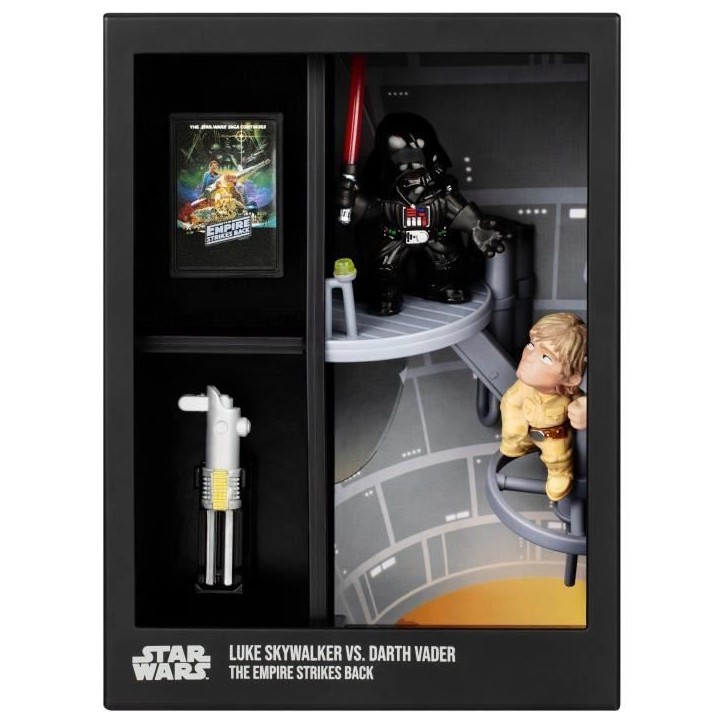 Figurine - FANDROP x STAR WARS - Luke vs Dark Vador - Vitrine avec scene culte + mini affiche - 18 cm Figurine - FANDROP x STAR WARS - Luke vs Dark Vador - Vitrine avec scene culte + mini affiche - 18 cm