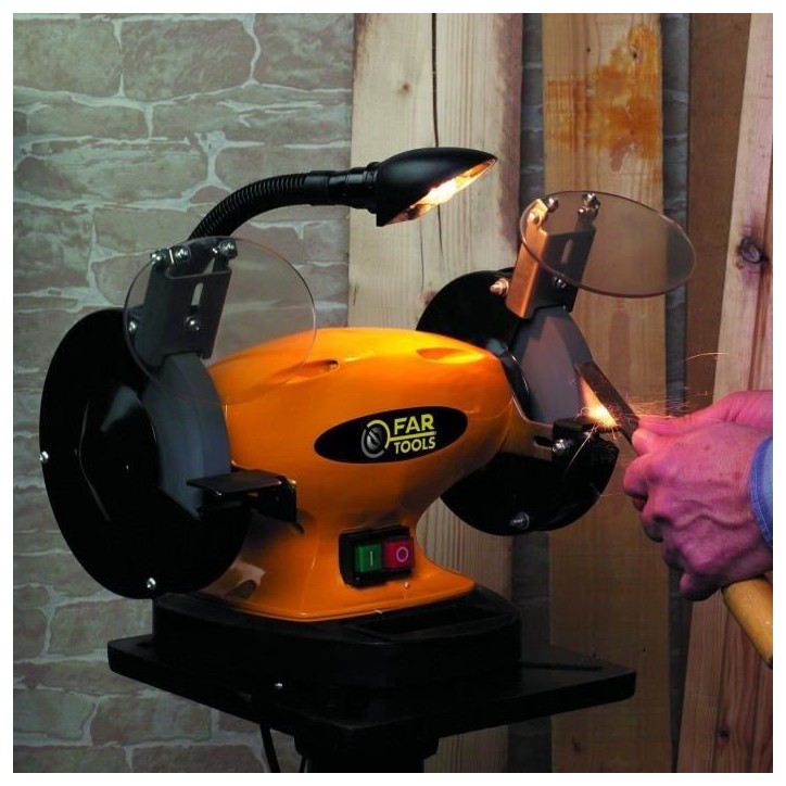 Touret a meuler - FARTOOLS PRO - BG 150B - 400 W - D 150 mm - Jaune - Métal Touret a meuler - FARTOOLS PRO - BG 150B - 400 W - D 150 mm - Jaune - Métal