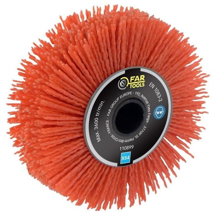 Brosse de précision a nylon abrasif - FARTOOLS - Ø120mm/L20mm - Idéal pour angles, coins et rainures profondes Brosse de précision a nylon abrasif - FARTOOLS - Ø120mm/L20mm - Idéal pour angles, coins et rainures profondes