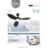 CORSICA Noir- Ventilateur de plafond Ø116cm 70W + éclairage LED