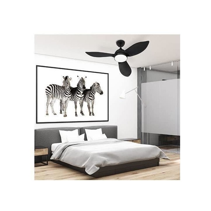 CORSICA Noir- Ventilateur de plafond Ø116cm 70W + éclairage LED CORSICA Noir- Ventilateur de plafond Ø116cm 70W + éclairage LED