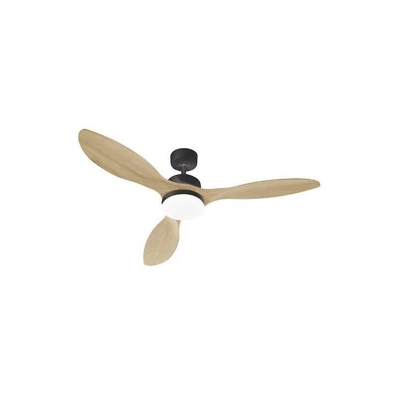OKLAHOMA Noir & Bois - Ventilateur de plafond Ø137cm 100W + éclairag OKLAHOMA Noir & Bois - Ventilateur de plafond Ø137cm 100W + éclairag