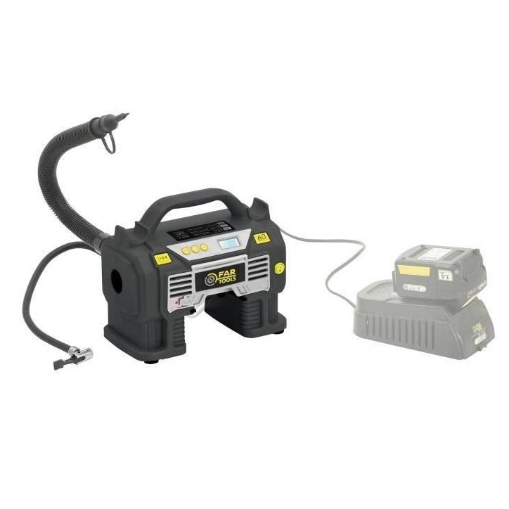Gonfleur compresseur - FARTOOLS - 18V - 1100KPA - 11Bar - écran digital - indicateur de pression Gonfleur compresseur - FARTOOLS - 18V - 1100KPA - 11Bar - écran digital - indicateur de pression