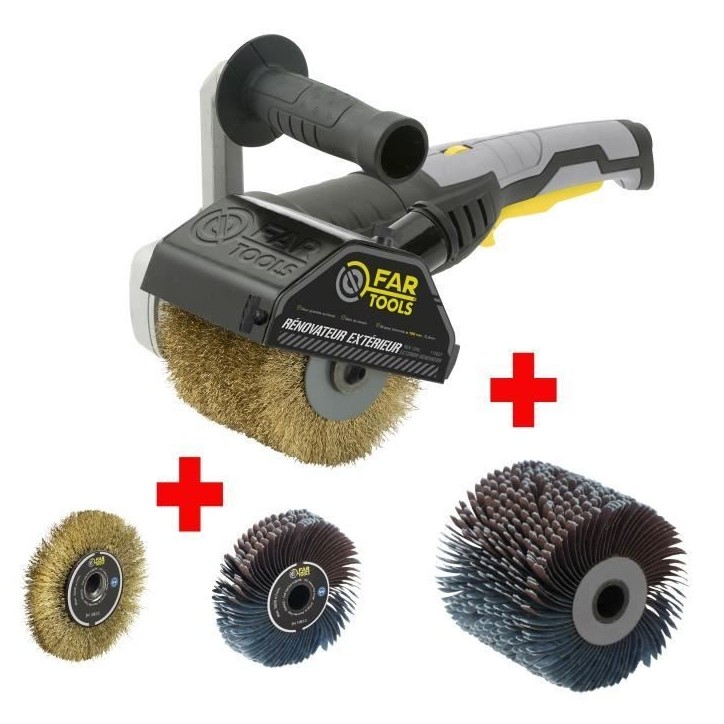 FARTOOLS PACK REX120C RENOVATEUR EXTERIEUR + BROSSE METALLIQUE DE PRECISION + BROSSE A LANIERES ABRASIVES DE PRECISION FARTOOLS PACK REX120C RENOVATEUR EXTERIEUR + BROSSE METALLIQUE DE PRECISION + BROSSE A LANIERES ABRASIVES DE PRECISION
