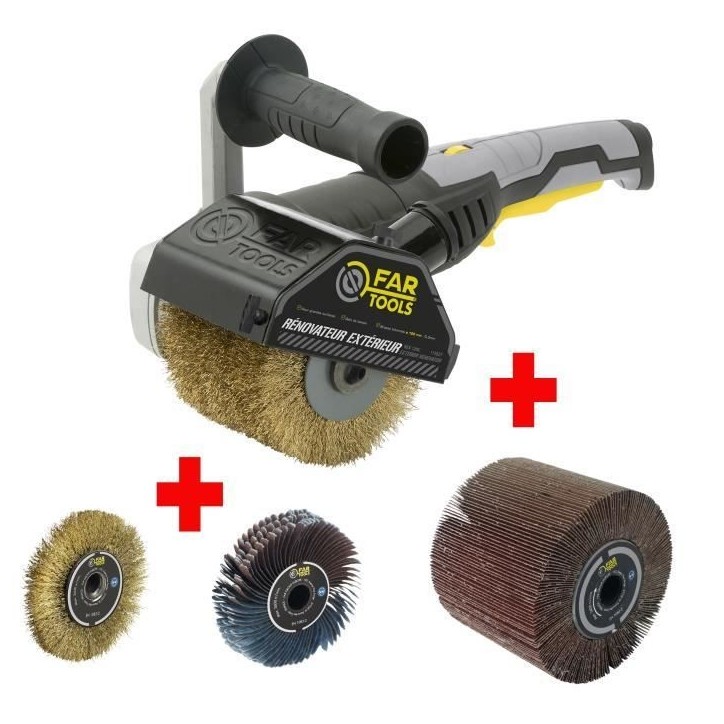 FARTOOLS PACK REX120C RENOVATEUR EXTERIEUR + BROSSE METALLIQUE DE PRECISION + BROSSE NYLON ABRASIF DE PRECISION FARTOOLS PACK REX120C RENOVATEUR EXTERIEUR + BROSSE METALLIQUE DE PRECISION + BROSSE NYLON ABRASIF DE PRECISION