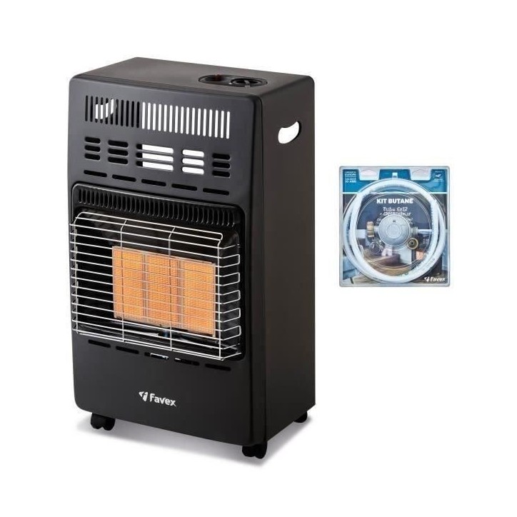 Chauffage d'appoint infrarouge au gaz butane KERN - Allumage par piezo - Surface de chauffe jusqu'a 40 m² - 3 niveaux de puissa Chauffage d'appoint infrarouge au gaz butane KERN - Allumage par piezo - Surface de chauffe jusqu'a 40 m² - 3 niveaux de puissa