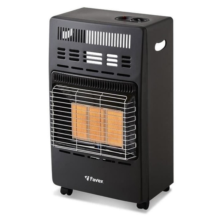 Chauffage d'appoint infrarouge au gaz butane KERN - Allumage par piezo - Surface de chauffe jusqu'a 40 m² - 3 niveaux de puissa Chauffage d'appoint infrarouge au gaz butane KERN - Allumage par piezo - Surface de chauffe jusqu'a 40 m² - 3 niveaux de puissa
