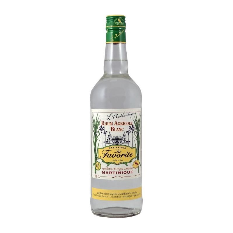 Rhum Blanc L'authentique 50° 100cl La Favorite Rhum Blanc L'authentique 50° 100cl La Favorite