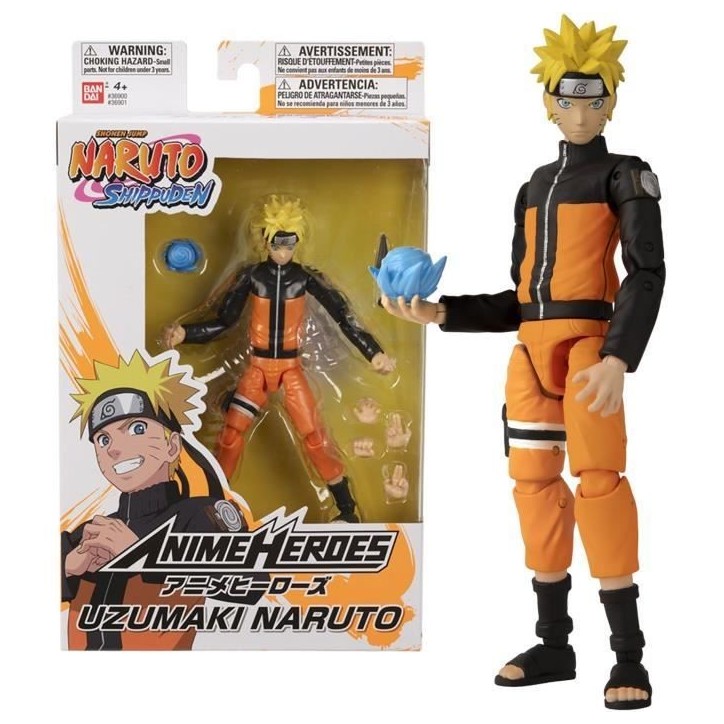 Figurine Anime Heroes Naruto Uzumaki 17 cm - BANDAI - Collectionnez toutes les figurines Anime Heroes de Bandai