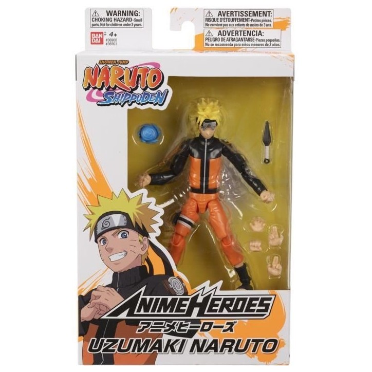 Figurine Anime Heroes Naruto Uzumaki 17 cm - BANDAI - Collectionnez toutes les figurines Anime Heroes de Bandai