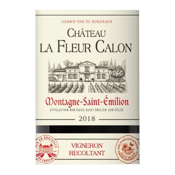 Château La Fleur Calon 2018 Montagne-Saint-Emilion - Vin rouge de Bordeaux