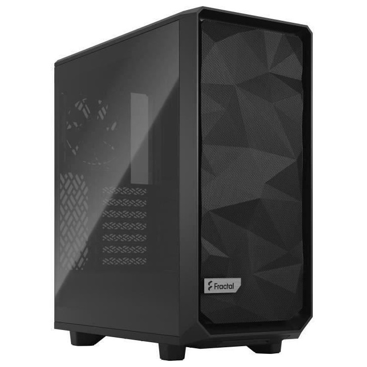 FRACTAL DESIGN - Boîtier PC Meshify 2 Compact Noir Panneau Verre Trempé Teinte Claire