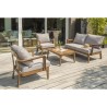 Salon bas de jardin - Aluminium - DCB GARDEN - 4 places - Effet bois -