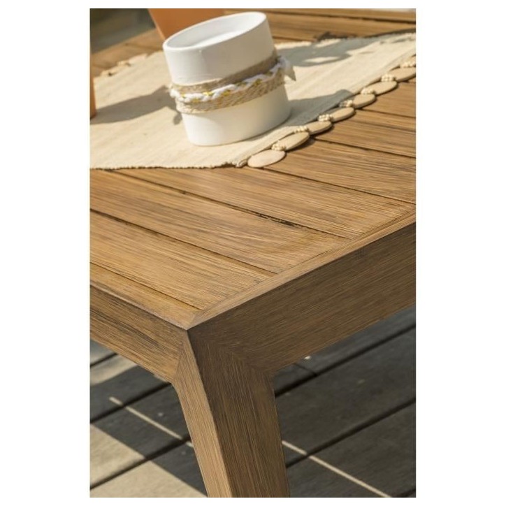 Salon bas de jardin - Aluminium - DCB GARDEN - 4 places - Effet bois - PORTOFINO