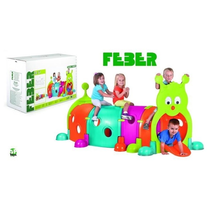 Aire de jeux Tunnel Febergus Chenille - plastique anti-UV - FEBER Aire de jeux Tunnel Febergus Chenille - plastique anti-UV - FEBER