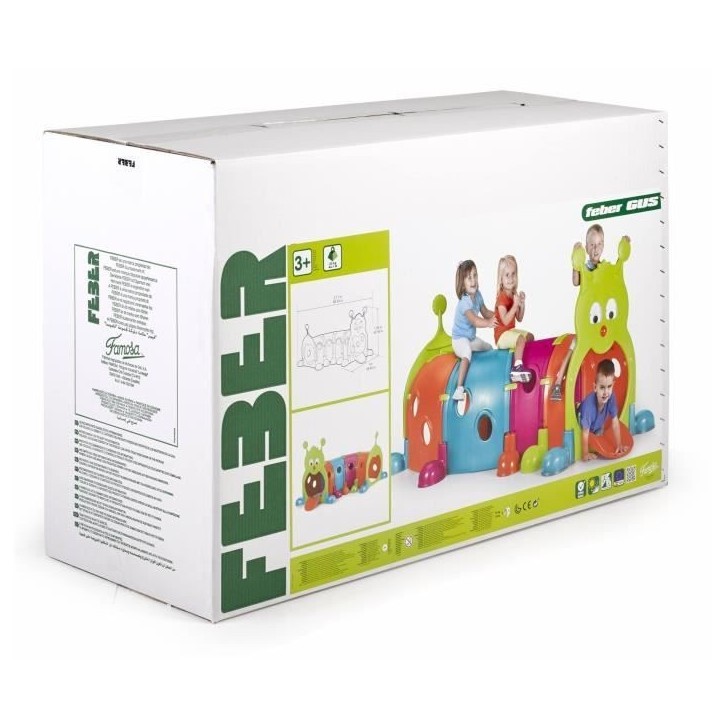 Aire de jeux Tunnel Febergus Chenille - plastique anti-UV - FEBER Aire de jeux Tunnel Febergus Chenille - plastique anti-UV - FEBER