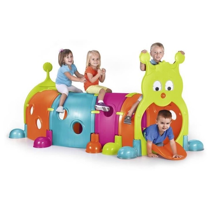 Aire de jeux Tunnel Febergus Chenille - plastique anti-UV - FEBER Aire de jeux Tunnel Febergus Chenille - plastique anti-UV - FEBER