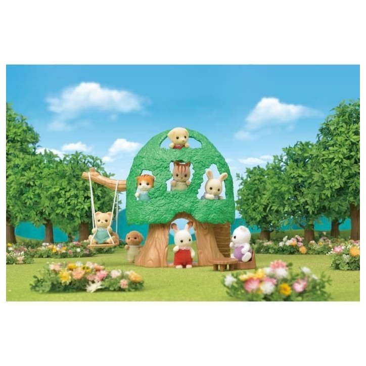 Figurines miniatures - SYLVANIAN FAMILIES - La cabane des bébés - Toboggan, balançoire, hamac Figurines miniatures - SYLVANIAN FAMILIES - La cabane des bébés - Toboggan, balançoire, hamac