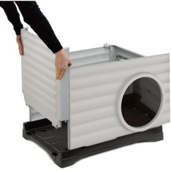 Niche - FERPLAST - PETVILLA 50 - 38,5 x 43 x 38,5 cm - Blanc / Gris