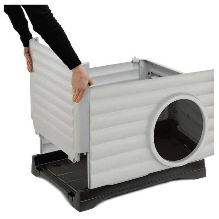 Niche - FERPLAST - PETVILLA 50 - 38,5 x 43 x 38,5 cm - Blanc / Gris