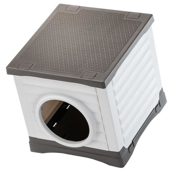 Niche - FERPLAST - PETVILLA 50 - 38,5 x 43 x 38,5 cm - Blanc / Gris