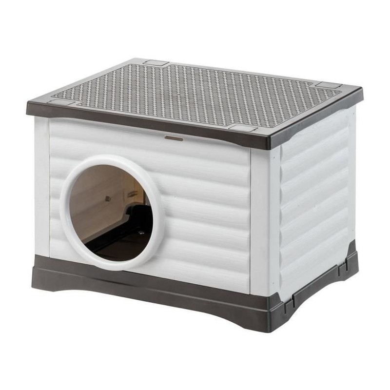Niche - FERPLAST - PETVILLA 60 - 54 x 43 x 38,5 cm - Blanc / Gris Niche - FERPLAST - PETVILLA 60 - 54 x 43 x 38,5 cm - Blanc / Gris