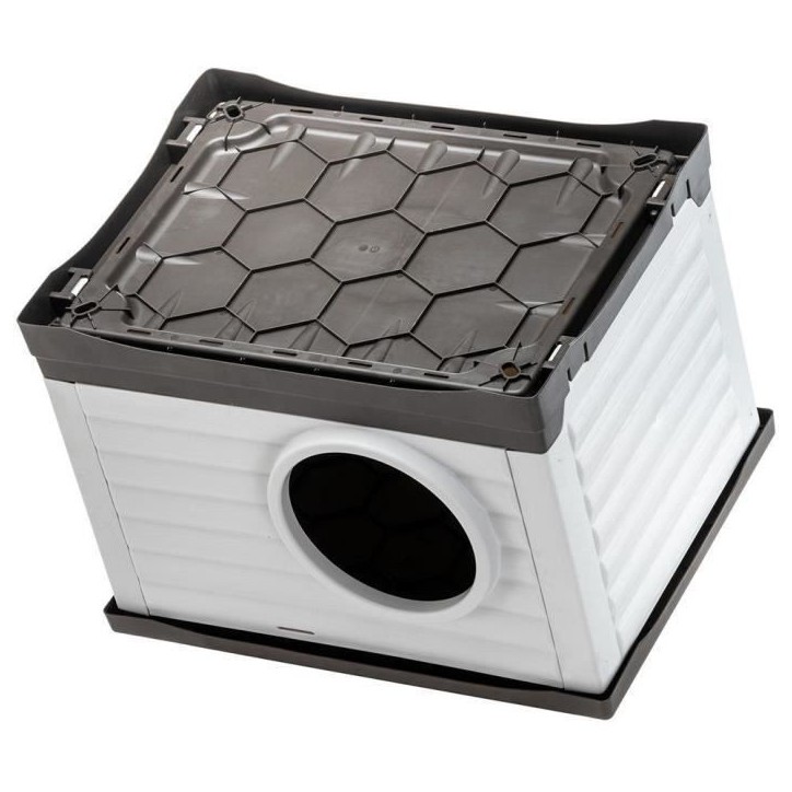 Niche - FERPLAST - PETVILLA 60 - 54 x 43 x 38,5 cm - Blanc / Gris Niche - FERPLAST - PETVILLA 60 - 54 x 43 x 38,5 cm - Blanc / Gris
