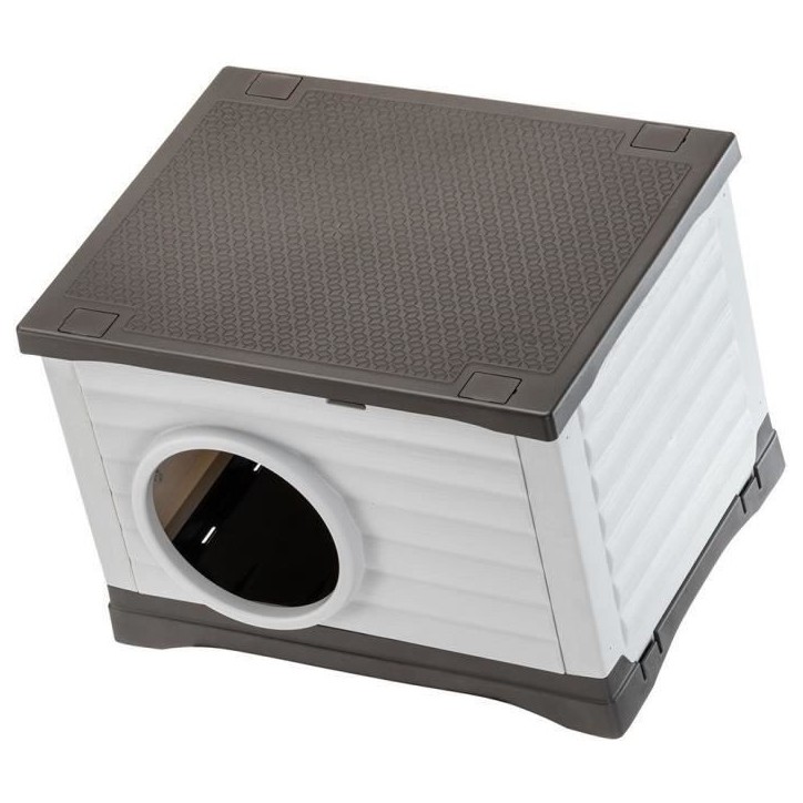 Niche - FERPLAST - PETVILLA 60 - 54 x 43 x 38,5 cm - Blanc / Gris Niche - FERPLAST - PETVILLA 60 - 54 x 43 x 38,5 cm - Blanc / Gris