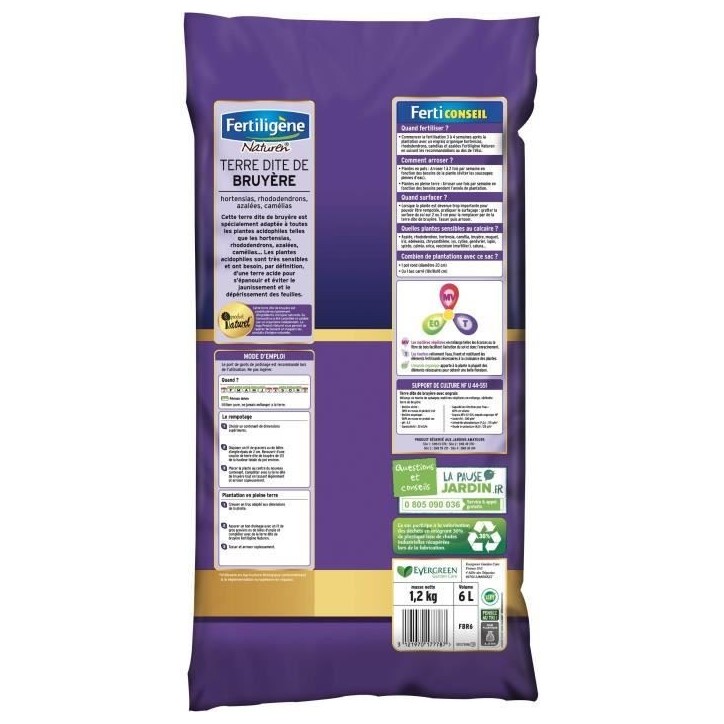 FERTILIGeNE - Terre dite de bruyere 6L FERTILIGeNE - Terre dite de bruyere 6L