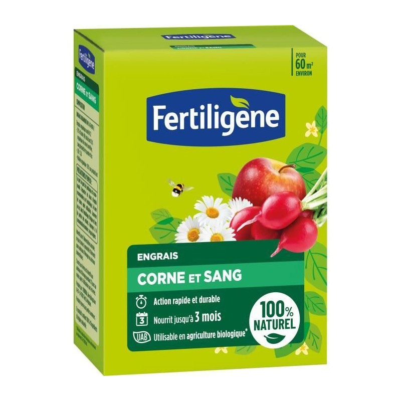 FERTILIGENE FCOSAN3 - Engrais Corne et Sang 3 kg - Action rapide et du