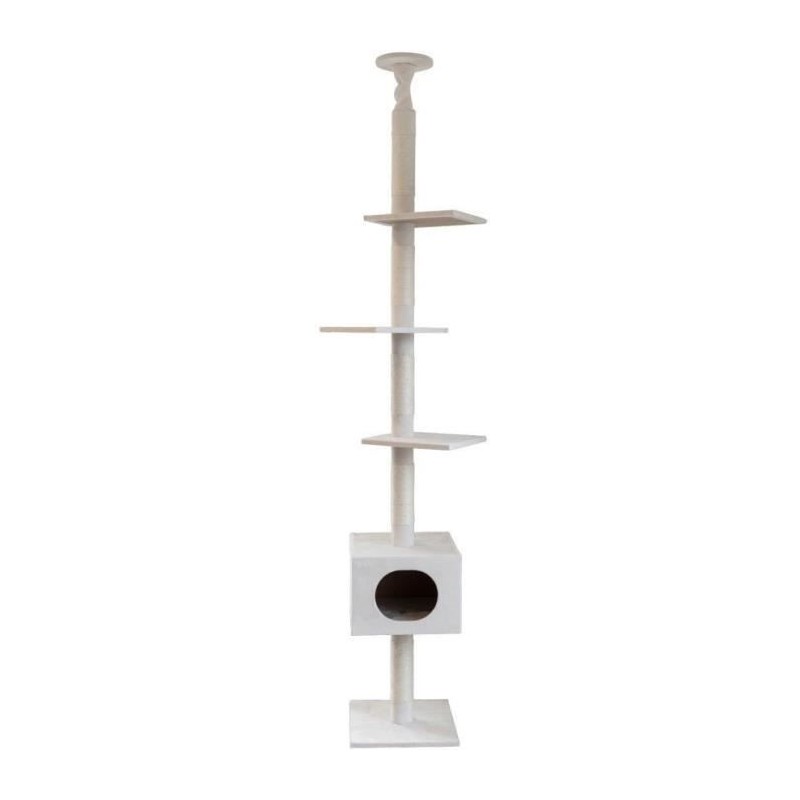 KERBL - Arbre a chat FERDI - 38 x 38 x 240 a 260 cm - Blanc - Sisal