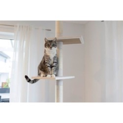 KERBL - Arbre a chat FERDI - 38 x 38 x 240 a 260 cm - Blanc - Sisal