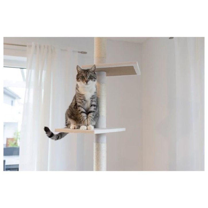 KERBL - Arbre a chat FERDI - 38 x 38 x 240 a 260 cm - Blanc - Sisal KERBL - Arbre a chat FERDI - 38 x 38 x 240 a 260 cm - Blanc - Sisal