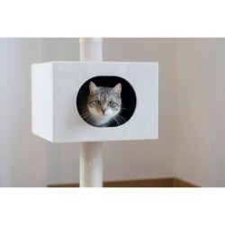 KERBL - Arbre a chat FERDI - 38 x 38 x 240 a 260 cm - Blanc - Sisal