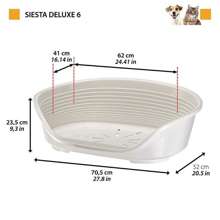 Panier-Corbeille SIESTA DELUXE Taille 6 - 70,5*52*23 cm - Noir -FERPLAST Panier-Corbeille SIESTA DELUXE Taille 6 - 70,5*52*23 cm - Noir -FERPLAST