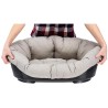 Sofa 2 places - Panier - Gris - Plastique - Déhoussable - Rembourré