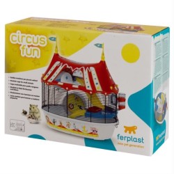 Cage Pour hamster Circus Fun 49,5*34*42,5 cm - Rouge - FERPLAST