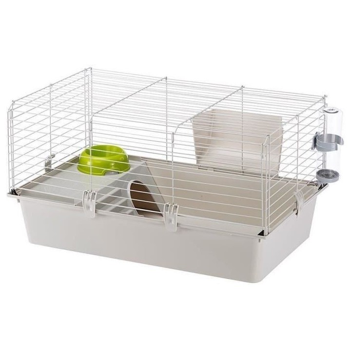 Cage pour rongeurs - Hamster 77 x 48 x 42 cm - FERPLAST - CAVIE 80X1 - 77 x 48 x 42 cm - Gris clair